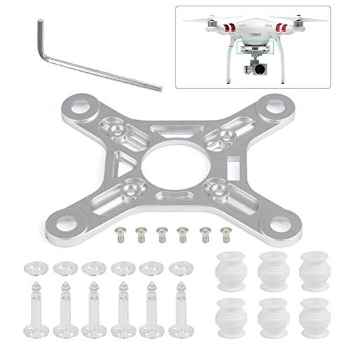 YANSHON 3 in 1Phantom 3 Repair Parts Professional Advanced Anti-Vibration Gimbal Mounting Plate for Pro and Adv,Upgrade White Damping Rubber Balls & Anti-Drop Pins Kit Transparent