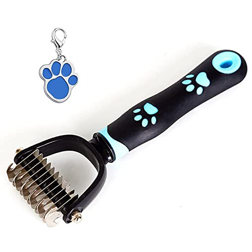 Toyame-Cat Grooming Brush-Dog Brush for Shedding-Double Sided Dematting Undercoat Rake Comb for Pet Toyame-Cat Grooming Brush-Dog Brush for Shedding-Double Sided Dematting Undercoat Rake Comb for Pet