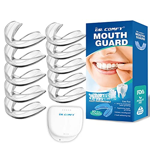 Mouth Guard for Grinding Teeth?2 Size Upgraded Dental Guard for Teeth Grinding- Eliminates Teeth Clenching- Anti Grinding Dental Night Guard- Stops Bruxism- Casebox Include Pack of 10