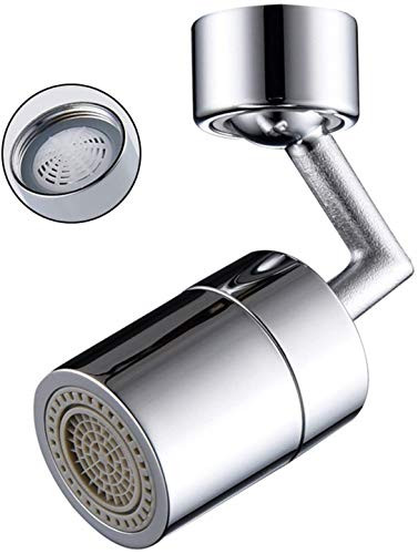 Swivel Sink Faucet Aerator 720 Degree-Universal Splash Big Angle Large Flow Aerator Dual Function Kitchen Faucet Aerator- Rotatable Bubbler Tap Aerator Sprayer Attachment for Kitchen Bathroom