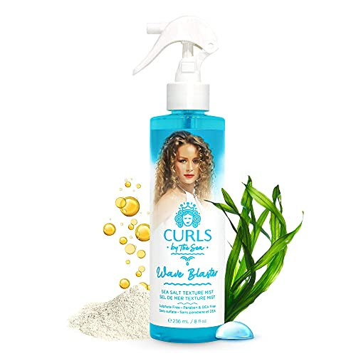 Wave Blaster Sea Salt Spray for Hair- Natural Texturizing Spray and Curl Enhancing Hair Mist with Amino Acids- For Natural Beach Wave Texture- 8 fl oz - Curls by the Sea