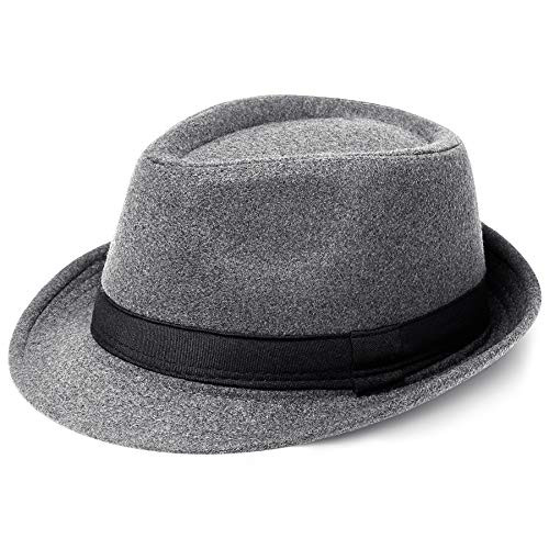BABEYOND 1920s Panama Fedora Hat Cap for Men Gatsby Hat for Men 1920s Mens Gatsby Costume Accessories -Y-Felt-Gray- Polyester-