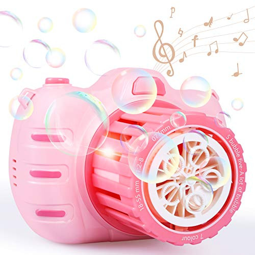 Bubble Machine Toys for Kids- Camera Bubble Maker with Bubble Solution- Bubble Blower with Light  and  Music- Fun Summer Indoor Outdoor Party Bubble Toy- Gifts for Age 3 4 5 6 7 8 Years Old Boys Girls