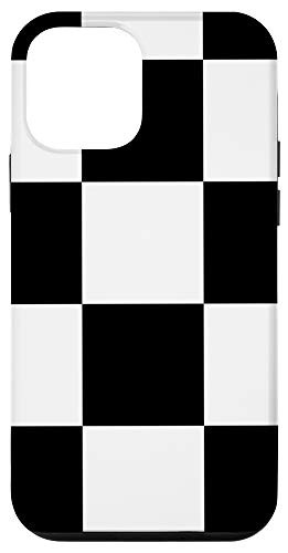 iPhone 12 mini Big Checkerboard- Black and White Checkered- Checker Board Case