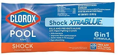 Pool and Spa 33512CLX Pool Shock XtraBlue | Compatible with Clorox Pool App for iPhone Android | 1-lb Bags- 1Pack