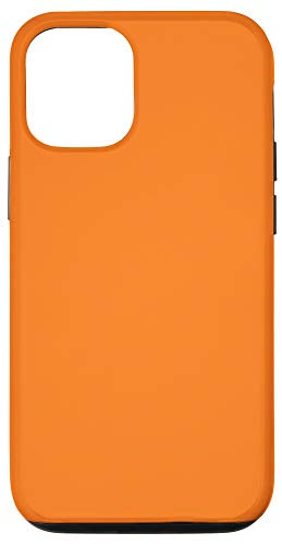iPhone 12/12 Pro Tangerine Orange Solid Color Tone Plain Shade Hue Background Case