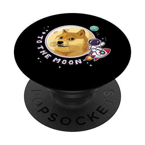 Dogecoin To the Moon Doge HODL Rocket Crypto Meme PopSockets PopGrip- Swappable Grip for Phones  and  Tablets