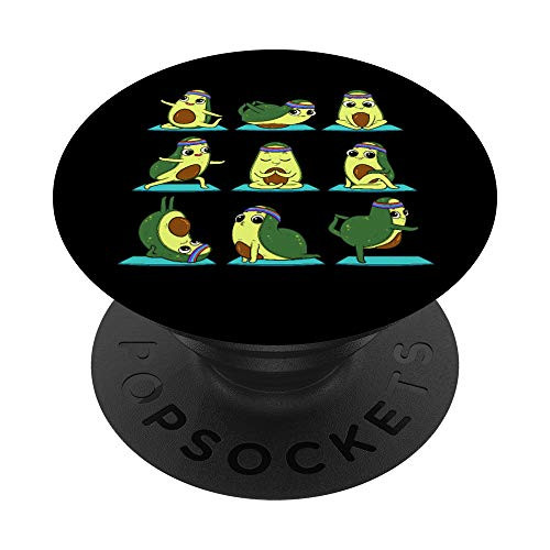 Avocado Yoga Position Workout Gift PopSockets PopGrip- Swappable Grip for Phones  and  Tablets