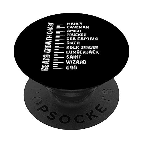 Manhood Manly Length Ruler Funny Joke Beard Growth Chart PopSockets PopGrip- Swappable Grip for Phones  and  Tablets