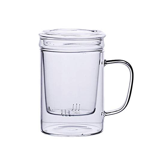 Glass Tea Mug Thickened Glass Cup Tea Infuser Basket Lid Tea Maker Loose Leaf Blooming Tea Fruit Infused Water 400ml- 13.5oz TPBD62604 Glass Tea Mug Thickened Glass Cup Tea Infuser Basket Lid Tea Maker Loose Leaf Blooming Tea Fruit Infused Water 400ml- 13.5oz TPBD62604