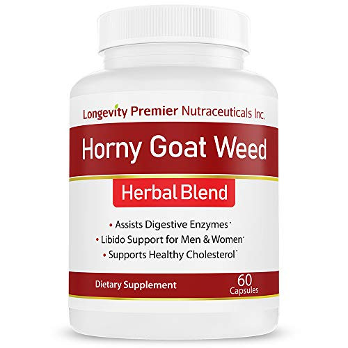 Longevity Horny Goat Weed Extract -Extra Strength- with Maca Root- Mucuna Pruriens- Tongkat Ali- Saw Palmetto- Muira Puama- L-Arginine- Panax Ginseng - for Both Men and Woman