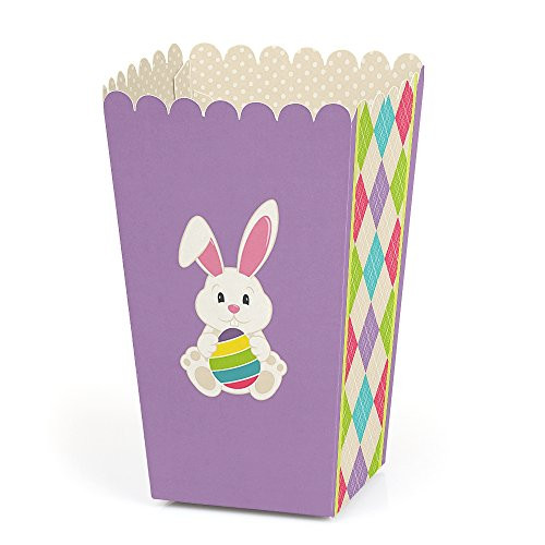 Hippity Hoppity - Easter Bunny Party Favor Popcorn Treat Boxes - Set of 12