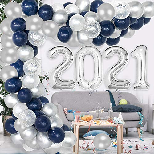 Kederwa Graduation Decorations 2021 Blue and Silver- 2021 Graduation Balloons Navy Blue and Silver- Balloon Garland Arch for 2021 Graduation Party Supplies Kederwa Graduation Decorations 2021 Blue and Silver- 2021 Graduation Balloons Navy Blue and Silver- Balloon Garland Arch for 2021 Graduation Party Supplies