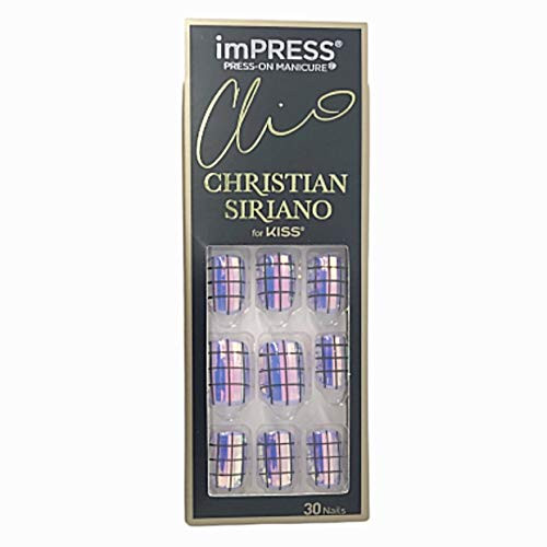 Kiss imPress Manicure Press-On Short Length Iridescent Nails BIPC010 Stained Glass
