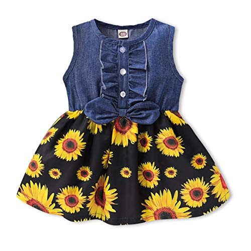 PROBABY Baby Girl Dress Toddler Girl Clothes Infant Baby Denim Skirt Flower Girl Dress 12Months-18 Months Clothes Girl Jet Black PROBABY Baby Girl Dress Toddler Girl Clothes Infant Baby Denim Skirt Flower Girl Dress 12Months-18 Months Clothes Girl Jet Black