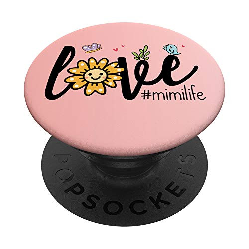 Mom Love Mimi Life Floral Design PopSockets Grip and Stand for Phones and Tablets