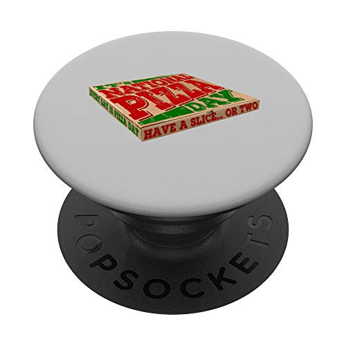 National Pizza Month Delivery Box Cheese Pepperoni Sausage PopSockets PopGrip- Swappable Grip for Phones  and  Tablets