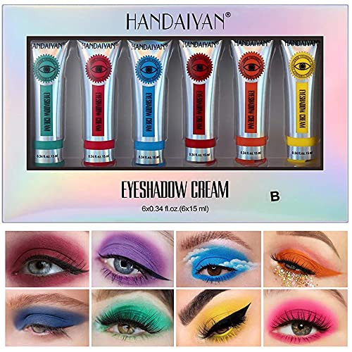 6 Colors/Box Color Eyeshadow Cream Eye Shadow Green Purple Eyes Make up Long-lasting Makeup Shadows Cosmetics - Set of B- 6 Colors/Box Color Eyeshadow Cream Eye Shadow Green Purple Eyes Make up Long-lasting Makeup Shadows Cosmetics - Set of B-
