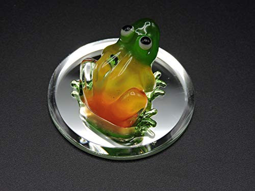 Handmade Blown Glass Mini Frog - Orange
