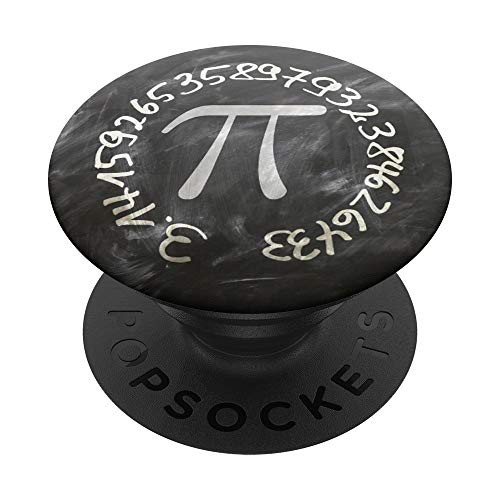 Pi Symbol Value of Pi on Chalkboard Mathematic Design PopSockets PopGrip- Swappable Grip for Phones  and  Tablets