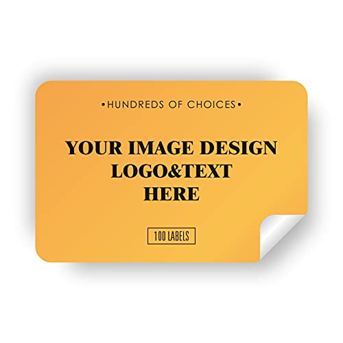 AWUSA Custom Stickers Personalized Labels - Customized Stickers with Any Desingn Image Logo Text-Custom Thank You Label Stickers-Custom Stickers for Business Logo-100 Labels -Rectangle-2inchx1inch-