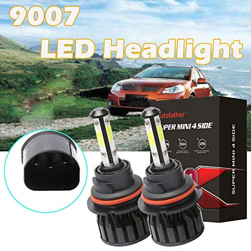 LED Headlight Conversion Kit 4 Sides Super Bright Waterproof 9007 HB5 10000lm 6000K Beam Bulbs Car LED Headlight Bulbs