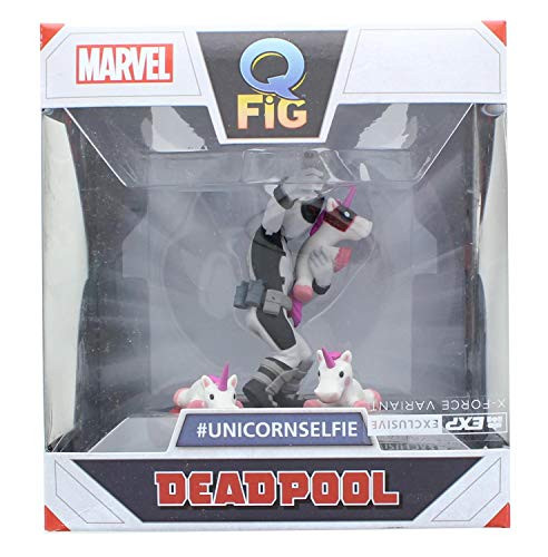 Quantum Mechanix Marvel 3.5 Inch Q-Fig Mini Figure | X-Force Deadpool Unicorn Selfie
