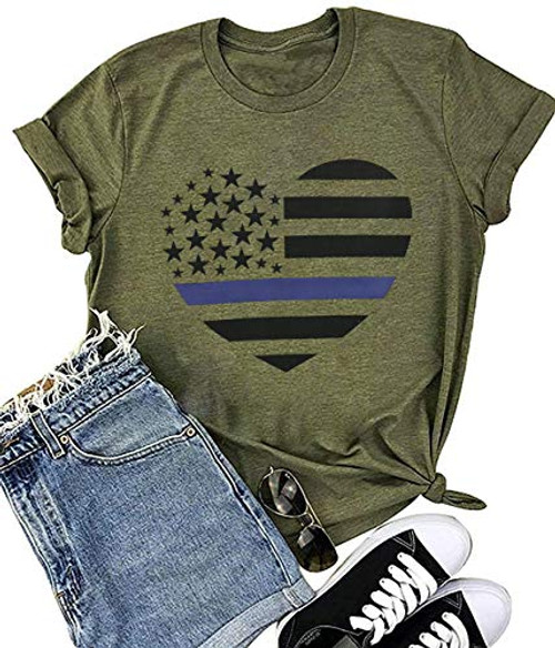 American Flag Shirt Women Stripes and Stars USA Patriotic T Shirts July 4th Short Sleeve Graphic Tee Tops -Heart-Green- M- American Flag Shirt Women Stripes and Stars USA Patriotic T Shirts July 4th Short Sleeve Graphic Tee Tops -Heart-Green- M-