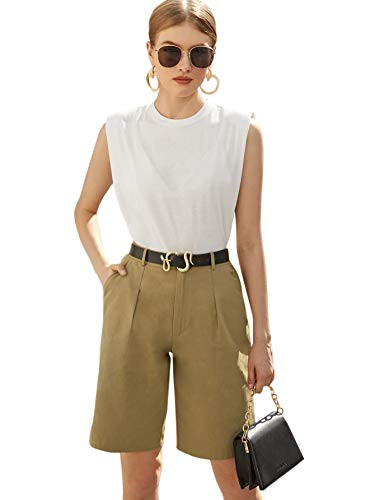 Romwe Women's Sleeveless Round Neck Solid Basics Tank Summer Blouse Top White L