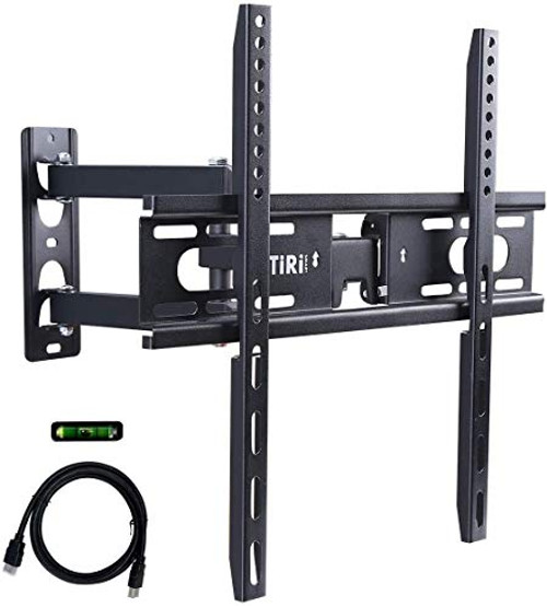 TV Wall Mount Bracket Fits Most 23-55 Inch LED- LCD- OLED Flat Screen TV- Full Motion TV Wall Mounts with Dual Swivel Articulating Arm up- Max VESA 400x400mm