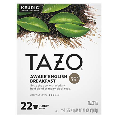 Tazo Awake English Breakfast K-Cup Pods For a Bold Traditional Breakfast-Style Tea Black Tea Caffeinated Tea Morning Drink 22 CT