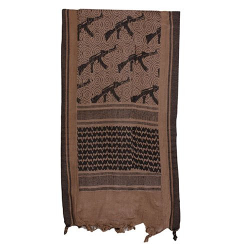 Fox Outdoor Products Tactical AK47 Shemagh- Chocolate/Black