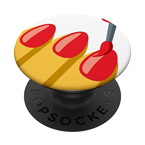 Red Nail Polish Emoji PopSockets PopGrip- Swappable Grip for Phones  and  Tablets