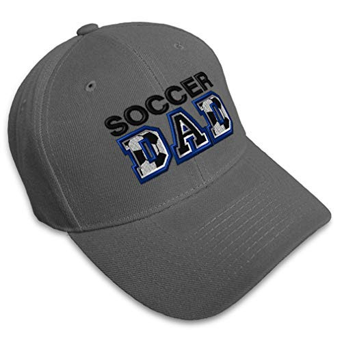 Baseball Cap Soccer Dad B Embroidery Sports Acrylic Hats for Men  and  Women Strap Closure Dark Grey Design Only