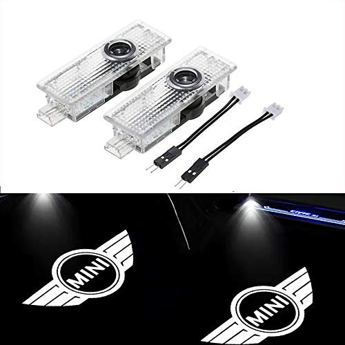 2 Pack Door Light Projector Compatible Fit MINI Cooper Puddle Car Door Light Welcome Light LOGO Courtesy Emblem 3D Shadow Ghost Light Projector