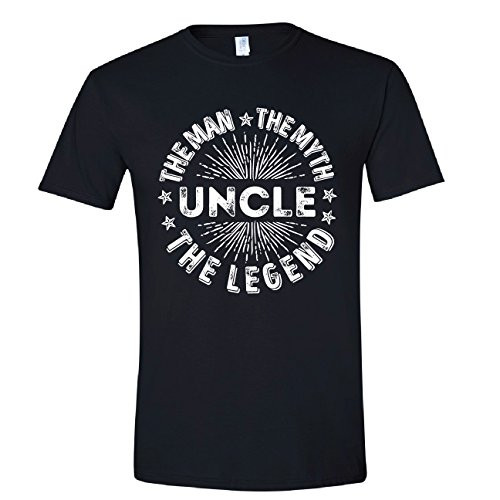 The Man The Myth The Legend Uncle- Gift for Uncles- Mens Black XL Shirt
