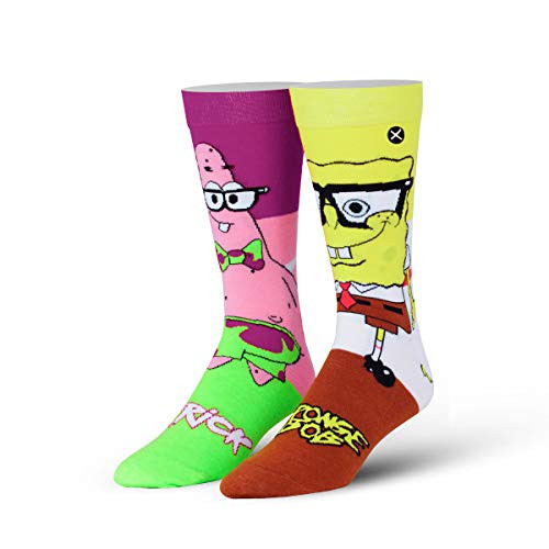 Odd Sox- SpongeBob Patrick Nerds- Novelty Crew Socks- Crazy Funny 90s