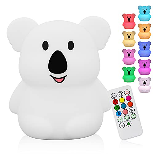 Cute Animal Kids Night Light- Silicone Rechargeable Nursery NightLights?Portable Changing Mode Multicolor Lamp Light Children Bedroom?Gifts for Women Toddler Baby Kawaii Room Decor -Koala- Cute Animal Kids Night Light- Silicone Rechargeable Nursery NightLights?Portable Changing Mode Multicolor Lamp Light Children Bedroom?Gifts for Women Toddler Baby Kawaii Room Decor -Koala-