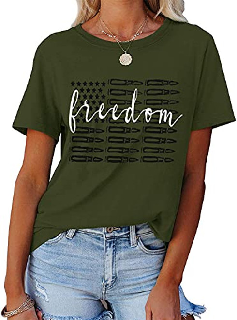 JCDZSW 4th of July Shirts for Women Freedom Shirts American Flag Shirts Patriotic Shirts for Women Independence Day Tee Fourth of July Shirts Women Green JCDZSW 4th of July Shirts for Women Freedom Shirts American Flag Shirts Patriotic Shirts for Women Independence Day Tee Fourth of July Shirts Women Green