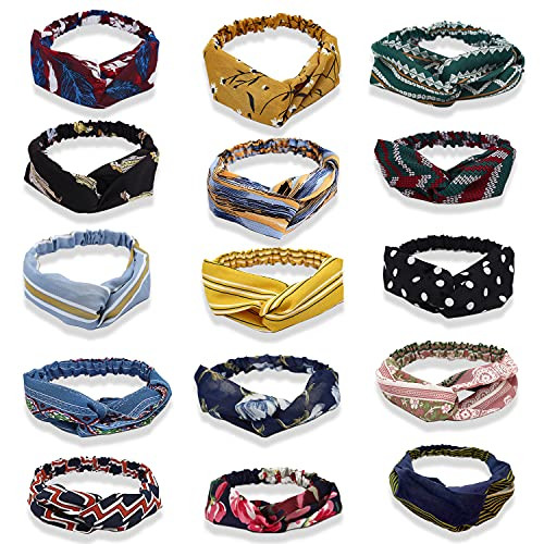 UNYCDI Women Headbands With Twist Knot Boho Flower Print Criss Cross Head Wrap Elastic Hair Band- Fashion Boho Headbands Summer Headbands Elastic Hair Bands Criss Cross Hair Wrap For Girls- Pack of 15 UNYCDI Women Headbands With Twist Knot Boho Flower Print Criss Cross Head Wrap Elastic Hair Band- Fashion Boho Headbands Summer Headbands Elastic Hair Bands Criss Cross Hair Wrap For Girls- Pack of 15