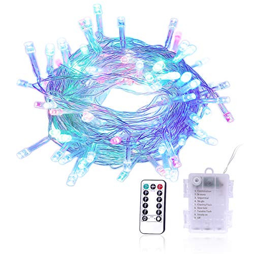 Christmas LED String Lights 8 Modes 33Ft 100 LEDs Battery Operated 8 Modes Twinkling Starry Fairy Lights, Waterproof Copper Wire Remote Control LED Lights (100 LED, Colorful) Christmas LED String Lights 8 Modes 33Ft 100 LEDs Battery Operated 8 Modes Twinkling Starry Fairy Lights, Waterproof Copper Wire Remote Control LED Lights (100 LED, Colorful)