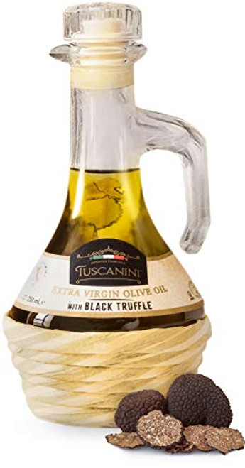 Tuscanini Black Truffle Oil- Made With Premium Italian Extra Virgin Olive Oil- Real Truffle Shavings in the Bottle- 8.5oz- Cold-Pressed- Fine Tasting- All Natural- Non GMO- Product of Italy Tuscanini Black Truffle Oil- Made With Premium Italian Extra Virgin Olive Oil- Real Truffle Shavings in the Bottle- 8.5oz- Cold-Pressed- Fine Tasting- All Natural- Non GMO- Product of Italy