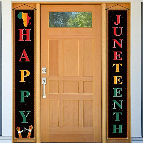 Juneteenth Decoration Outdoor Happy Juneteenth Banner June 19th Independence Day Freedom Day Decor African Afro American Festival Celebration Supplies