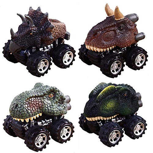 Christmas Gifts for 2-6 Year Old Boys, ZJQY Pull Back Dinosaur Cars Toys for 2-6 Year Old Boys