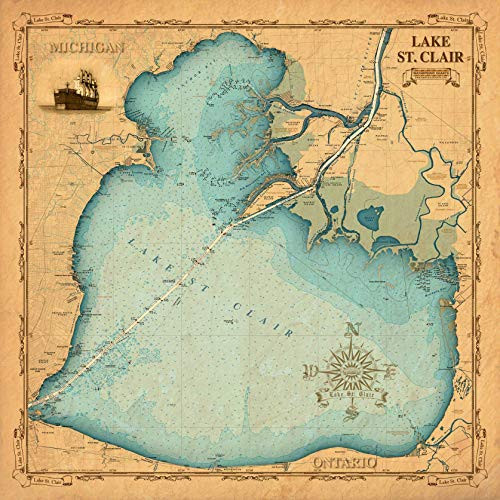 Waterproof Charts Vintage Lake St. Clair