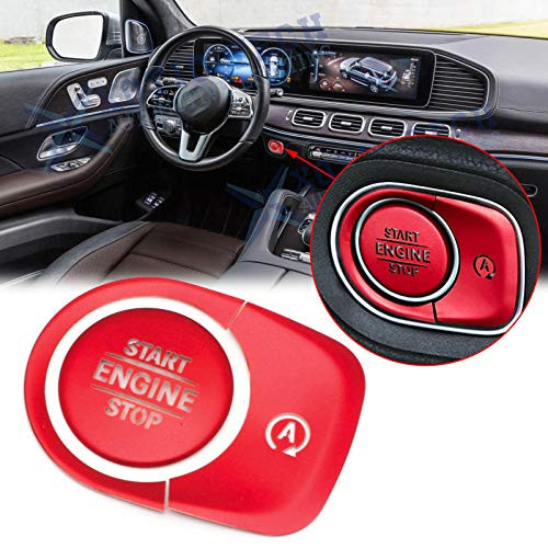 Xotic Tech Red Engine Start Stop Button Surrounding Ring ON/Off Button Cover Compatible with Mercedes GLE GLS Class