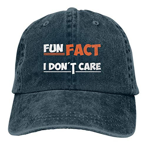 Kritin Fun Fact I Don't Care Hat- I Don't Care Baseball Cap Adjustable Trucker Dad Hat Navy