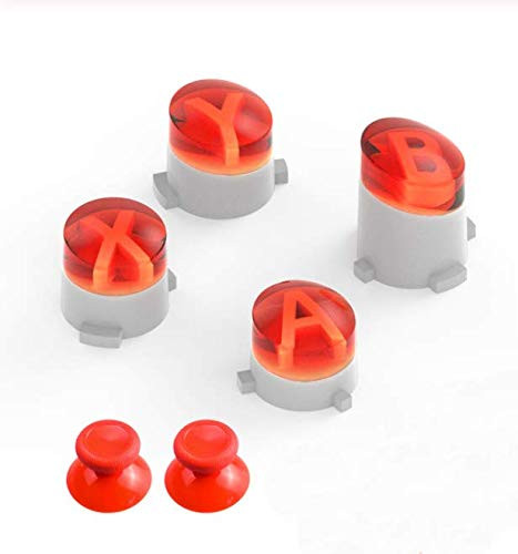 Bullet Button ABXY Button 3D Joystick Cap for Xbox One S Slim X Elite Controller Replacement-Orange