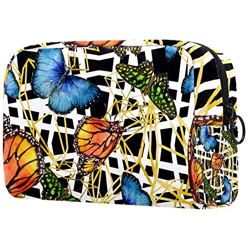 Makeup Box Vanity Bags Cosmetic Makeup Case Beauty Bag Cosmetic Bag for Women Tote Travel Cosmetic Pocket Handbag Toiletry Bags for Girls?Orange Blue Butterfly Makeup Box Vanity Bags Cosmetic Makeup Case Beauty Bag Cosmetic Bag for Women Tote Travel Cosmetic Pocket Handbag Toiletry Bags for Girls?Orange Blue Butterfly