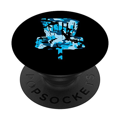 Blue Camouflage Disc Golf Basket - Blue Camo Disc Golf PopSockets Grip and Stand for Phones and Tablets